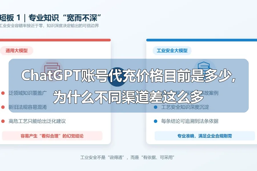 ChatGPT账号代充价格目前是多少,为什么不同渠道差这么多